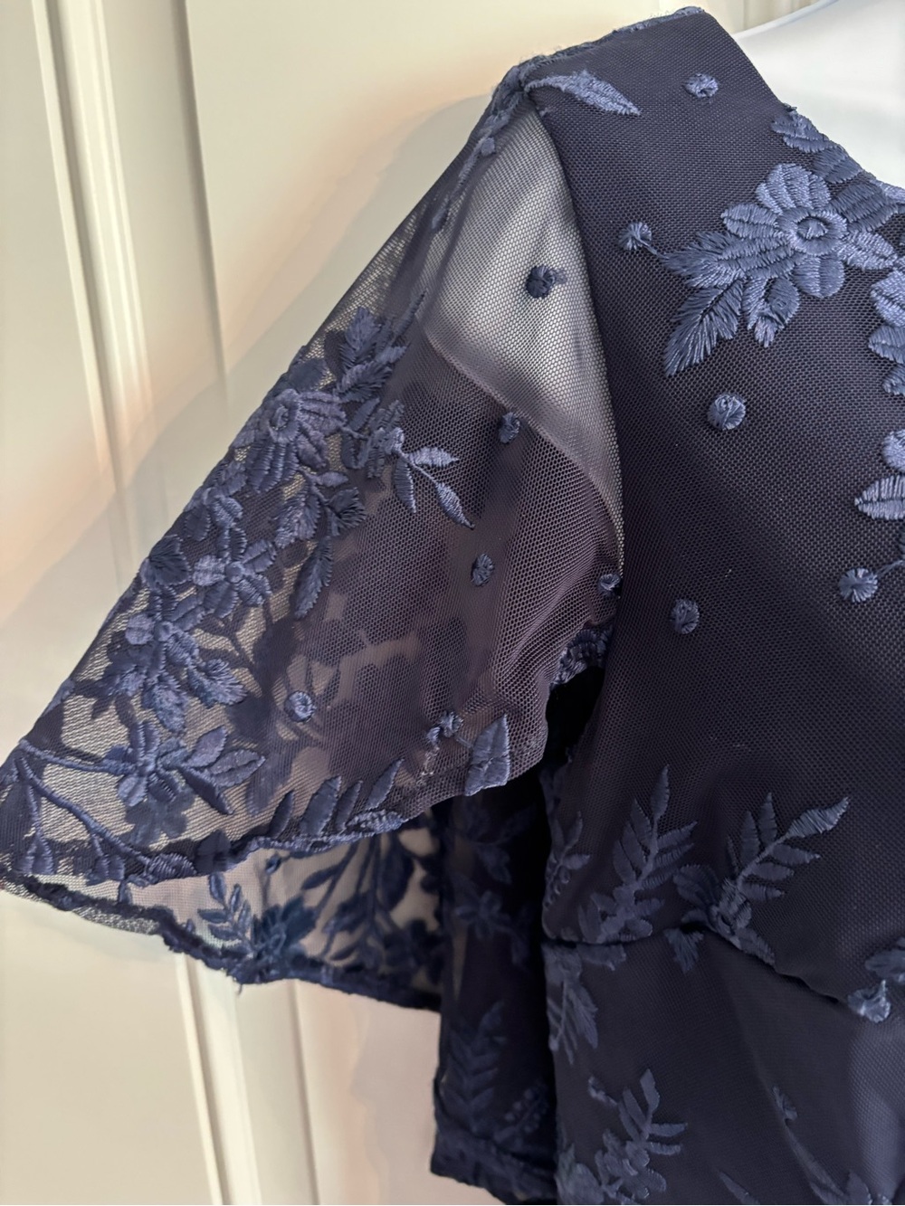 Alex Evenings Navy Floral Embroidered Midi Dress - Picture 4 of 7
